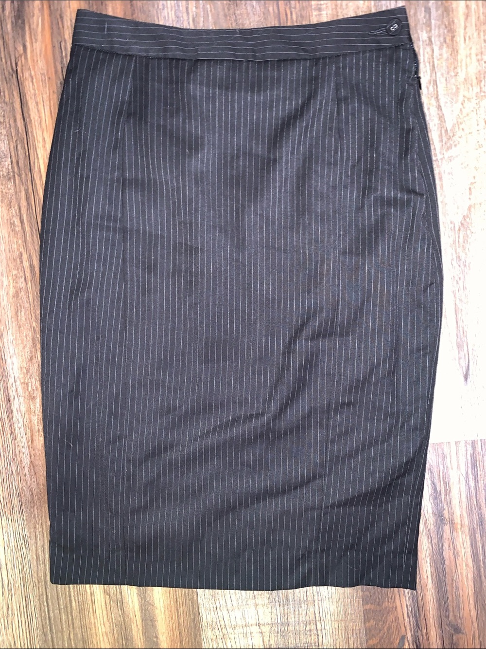 Van Heusen Black Pinstripe Pencil Skirt